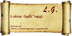 Luksa Gyöngyi névjegykártya