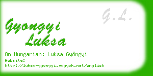gyongyi luksa business card